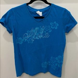 Blue y2k Aloha T-Shirt